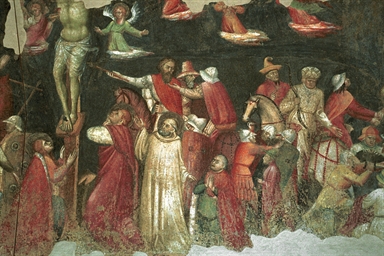 Crocifissione di Cristo e donatore della famiglia Varano